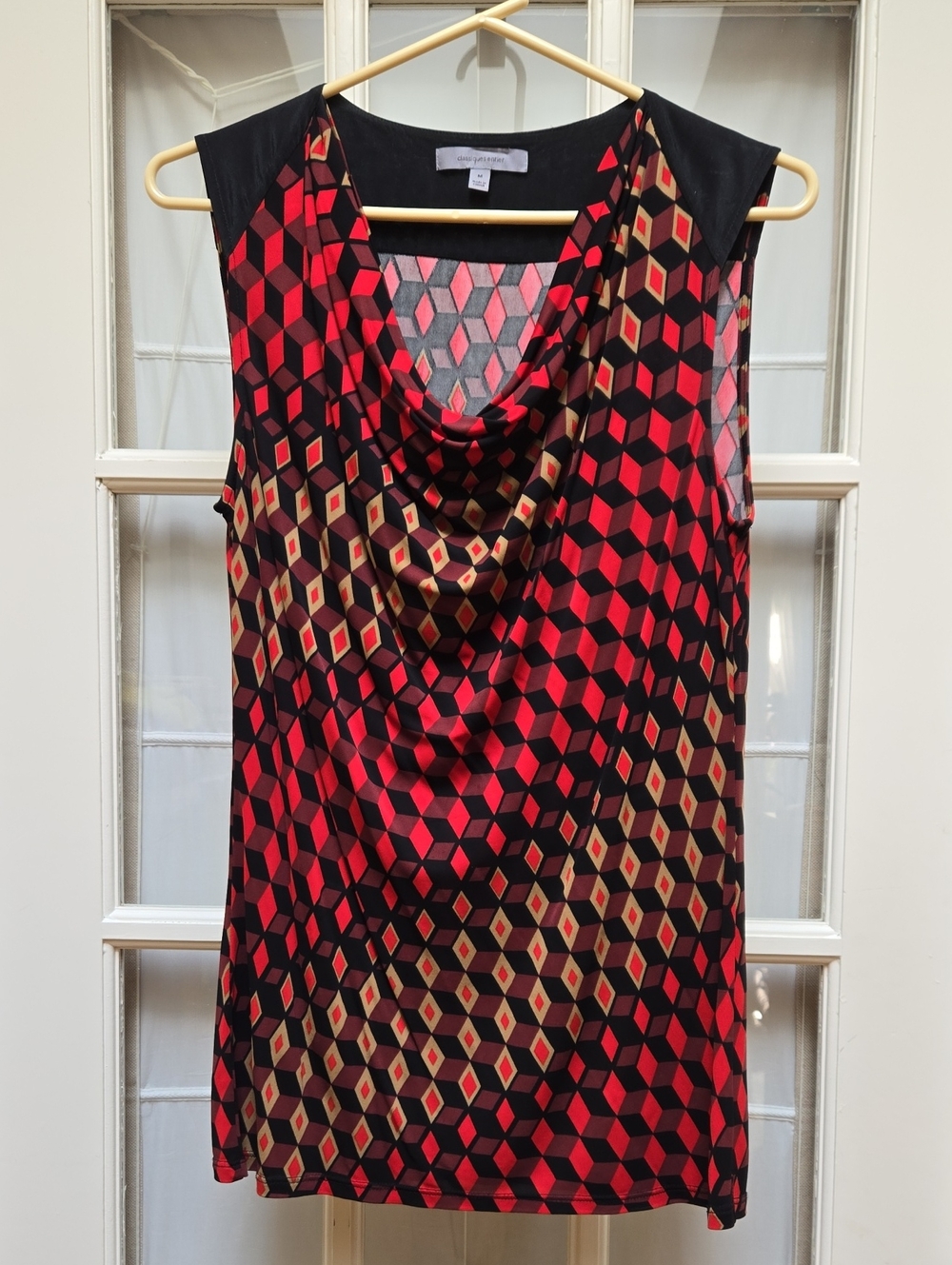 Classiques Entier Cowl Neck Sleeveless Blouse - Red, Black, Mauve, Gold